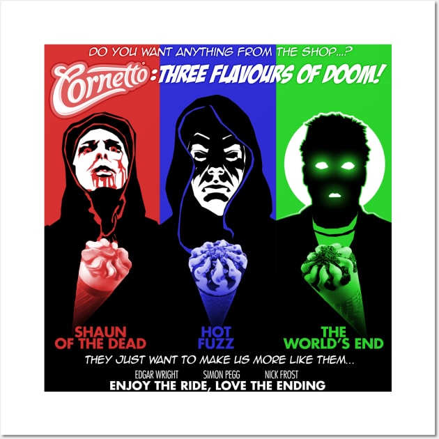 The Cornetto Trilogy: Three Flavours of Doom! Wall Art by cabinboy100